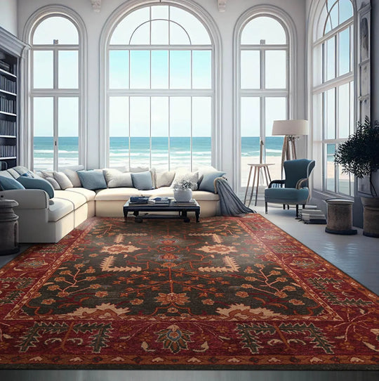 Multi Sizes Olive Green Handmade Hand Tufted 100% Wool Oriental Area Rug