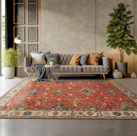 Handmade Multi Sizes 100% Wool Oriental Area Rug Muted Coral