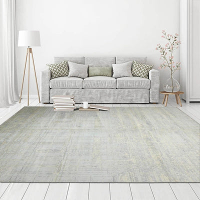 Multi Sizes Tibetan Wool and Silk Oriental Area Rug Light Blue, Green Color - Oriental Rug Of Houston