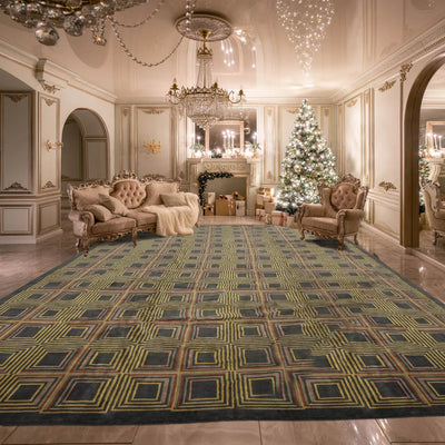 Aga John's Palace Size Hand Knotted Tibetan Wool modern Area rug 17'7