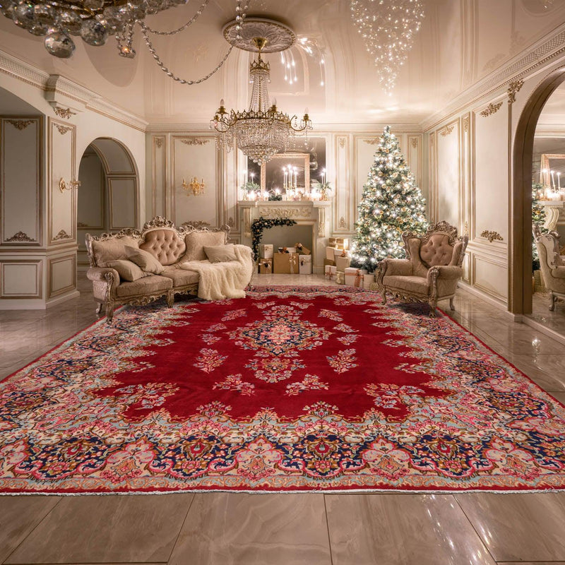 10x14 Cranberry Hand Knotted Persian Area Rug | Oriental Rug of