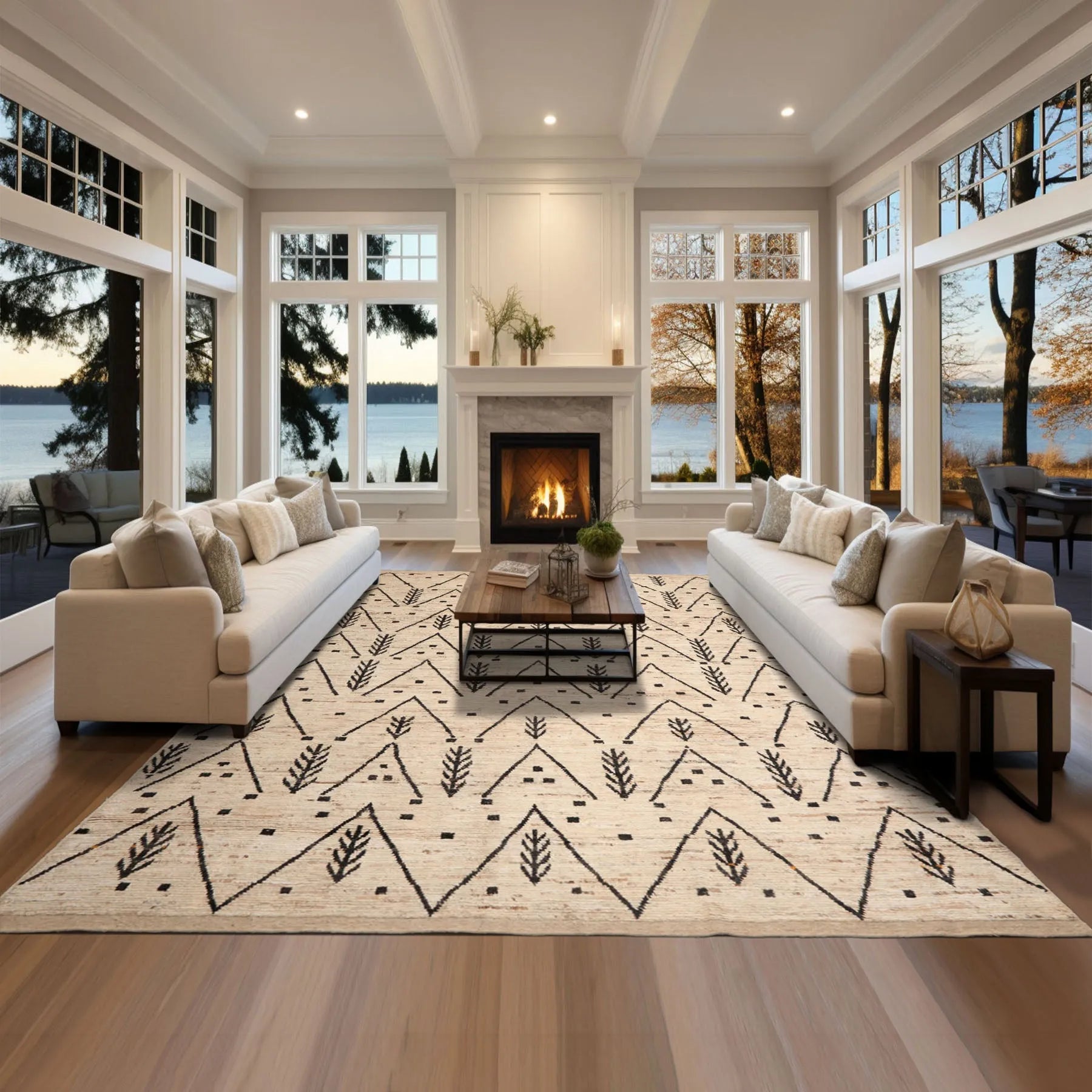 9x12 Ivory Hand Knotted Afghan Moroccan Geometric Oriental Area