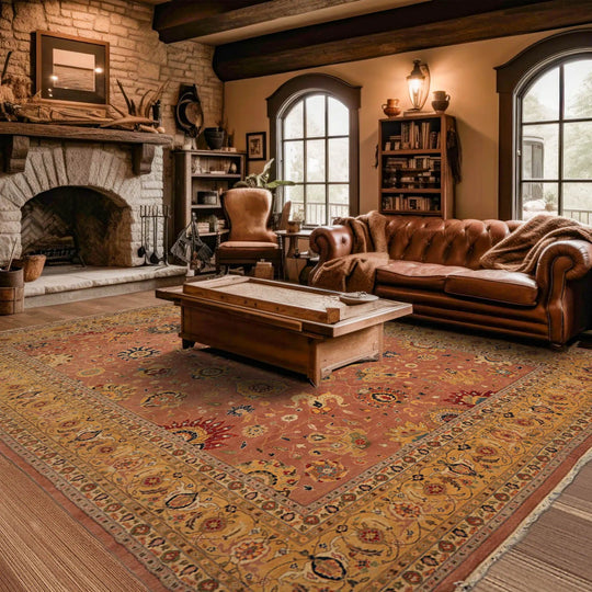 9'9" x 15' Hand Knotted 200 KPSI Wool Traditional Oriental Area Rug Gold