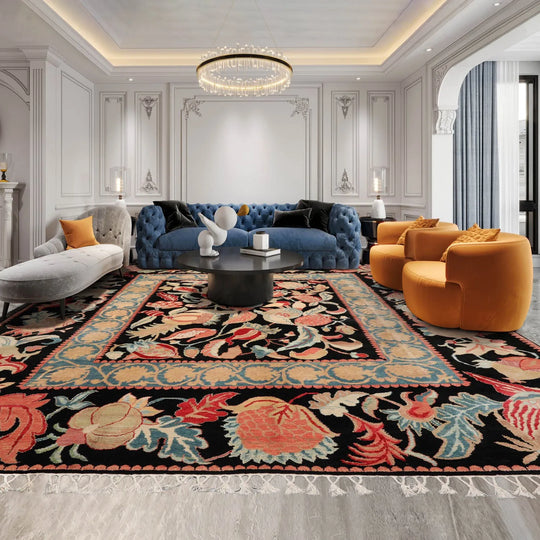 9x12 Arts & Crafts Hand Knotted Wool Traditional Oriental Area Rug Black