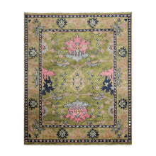 8' x10'  Green Rust Navy Color Hand Knotted Turkish Oushak  100% Wool Traditional Oriental Rug