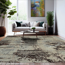 8' x 10' Hand Knotted Tibetan Wool and Silk Mint Modern & Contemporary Oriental Area Rug Brown,Green Color