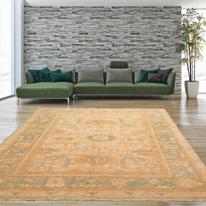 5' 9''x8' Hand Knotted Caucasian  100% Wool Traditional Oriental Area Rug Beige, Sage Color