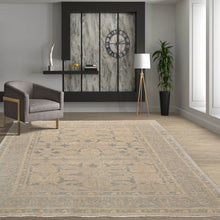 5'11''x8'11'' Hand Knotted Tibetan 100% Wool Tibetan Transitional Oriental Area Rug Beige, Gray Color