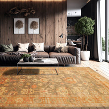 6'x9' Hand Knotted Oushak 100% Wool Oushak Traditional Oriental Area Rug Gray, Teracotta Color