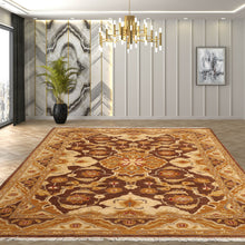 6'1''x9'3'' Hand Knotted 100% Wool Peshawar Traditional Oriental Area Rug Brown, Beige Color