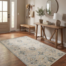 3x5 Gray, Tan, Turquoise Color Hand Knotted  Wool Transitional Oriental Rug