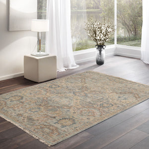 3x5 Mint, Peach, Blue Color Hand Knotted Distressed Quality Wool Traditional Oriental Rug