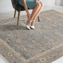 3x5 Slate, Gray, Ivory Color Hand Knotted Distressed Quality Wool Traditional Oriental Rug