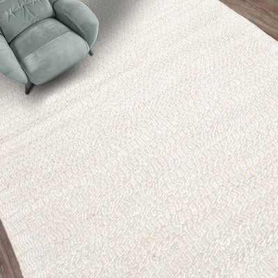 3x5 Beige, Ivory, Color Hand Woven Afghan Moroccan Wool Transitional Oriental Rug