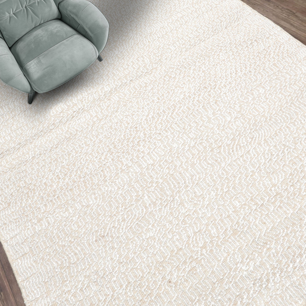 3x5 Beige, Ivory, Color Hand Woven Afghan Moroccan Wool Transitional Oriental Rug