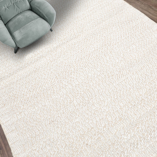 LoomBloom 3'x5' Beige Hand Woven Afghan Moroccan Transitional Wool Oriental Area Rug