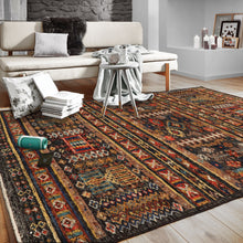 3x5 Charcoal, Ivory, Orange Color Hand Knotted Afghan Moroccan Wool Tribal Oriental Rug