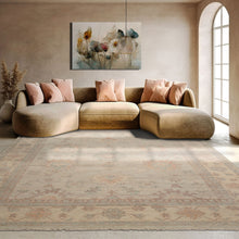 9x12 Beige, Peach, Rust Color Hand Knotted Afghan Oushak Wool Traditional Oriental Rug