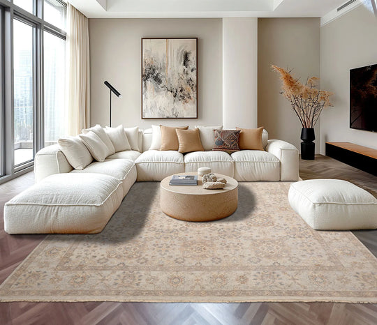 8x10 Gray Hand Knotted Traditional Afghan Oushak Wool Oriental Area Rug