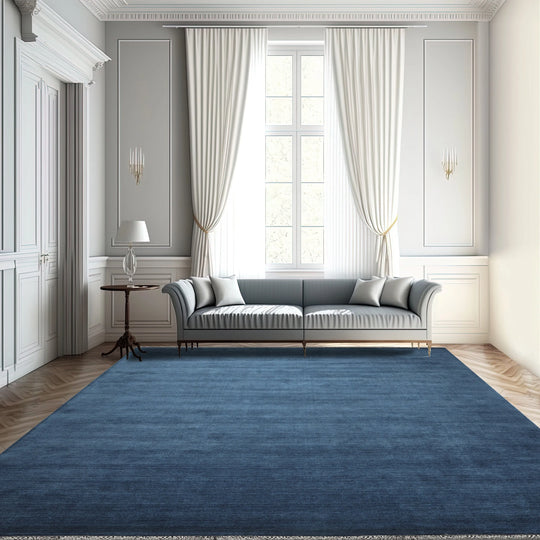 Multi Sizes Multi Color Hand Loomed Wool Plain Solid Minimalist Modern Area Rug
