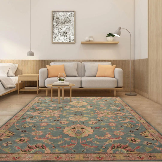 Multi Size Hand Tufted Hand Made 100% Wool  Modern & Contemporary Oriental Area Rug Celadon,Blush Color