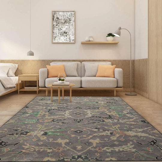 8x10 Hand Tufted Hand Made 100% Wool Modern & Contemporary Oriental Area Rug Gray, Moss Color