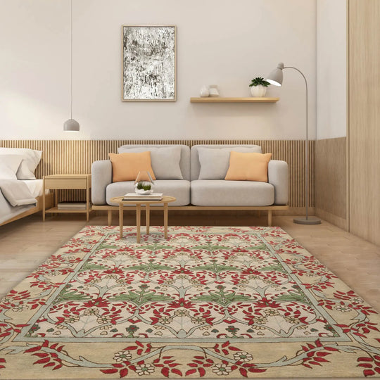 8x10 Hand Tufted Hand Made 100% Wool Modern & Contemporary Oriental Area Rug Beige, Moss Color