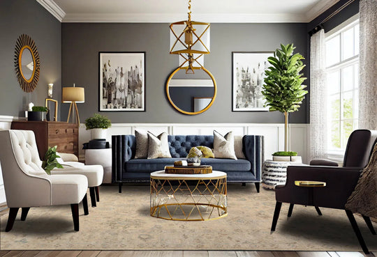 LoomBloom Beige Oushak Wool Rug LoomBloom Hand Knotted 8'11''x11'10''