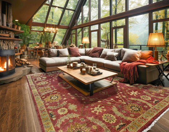 LoomBloom 8' 8'' x11' 7'' Raspberrry Hand Knotted Traditional Oushak Wool Oriental Area Rug