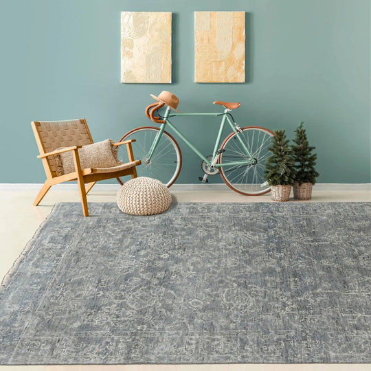 LoomBloom 5' 11'' x8' 10'' Gray Hand Knotted Transitional Oushak Wool Oriental Area Rug