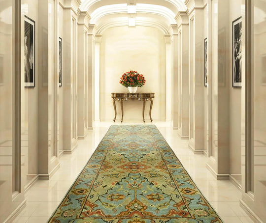 LoomBloom 2' 7'' x9' 11'' Moss Hand Knotted Traditional Oushak Wool Oriental Area Rug