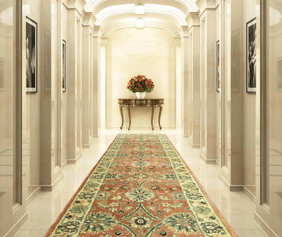 LoomBloom 2' 7'' x10' Peach Hand Knotted Traditional Oushak Wool Oriental Area Rug - Oriental Rug Of Houston