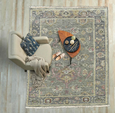 LoomBloom 3' 3'' x5' 5'' Moss Hand Knotted Traditional Oushak Wool Oriental Area Rug - Oriental Rug Of Houston