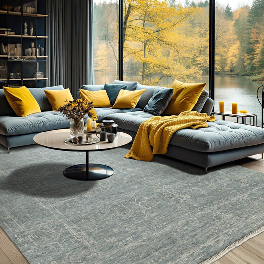 LoomBloom 8'0''x9'10" Sea foam Hand Knotted Transitional Oushak Wool Oriental Area Rug