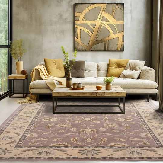 LoomBloom Multi Size Aubergine Hand Tufted Traditional Abstract Wool Oriental Area Rug