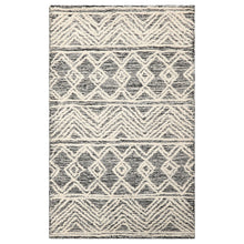 Runner Black White Color Hand Tufted Geometric Wool Transitional Oriental Rug