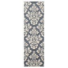 Runner Slate Gray Ivory Color Hand Tufted All-Over Wool Transitional Oriental Rug