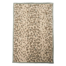 4x6 Tan Brown Celadon Color Hand Tufted Leopard Print Wool and Bamboo Silk Modern Oriental Rug