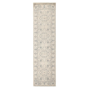 Runner Taupe Gray Ivory Color Hand Tufted Agra Wool Traditional Oriental Rug