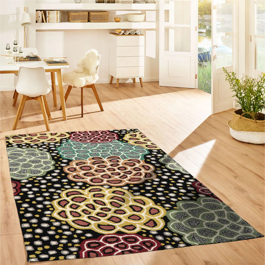 LoomBloom Multi Size Black Hand Tufted Transitional Floral Wool Oriental Area Rug