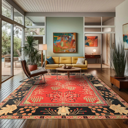 LoomBloom Multi Coral Hand Tufted Transitional Donegal Art & Crafts Wool Oriental Area Rug