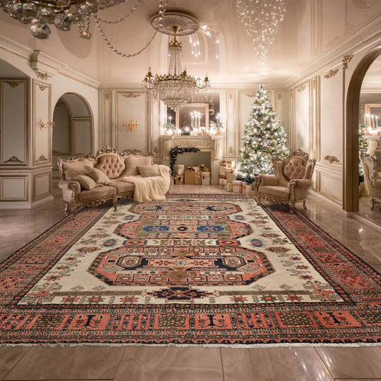 LoomBloom 10'2''x14'6" Beige Hand Knotted Traditional Heriz Wool Oriental Area Rug