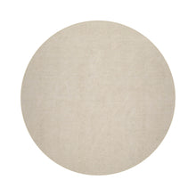 Round Ivory Color Hand Tufted Textured New Zealand Wool Contemporary Oriental Rug