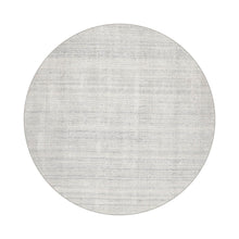 Round Off White Ash Gray Color Hand Tufted Textured New Zealand Wool Contemporary Oriental Rug