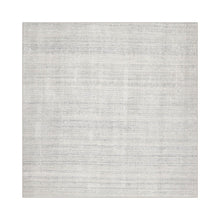 Square Off White Ash Gray Color Hand Tufted Textured New Zealand Wool Contemporary Oriental Rug