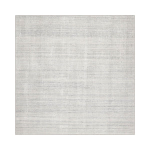 Square Off White Ash Gray Color Hand Tufted Textured New Zealand Wool Contemporary Oriental Rug