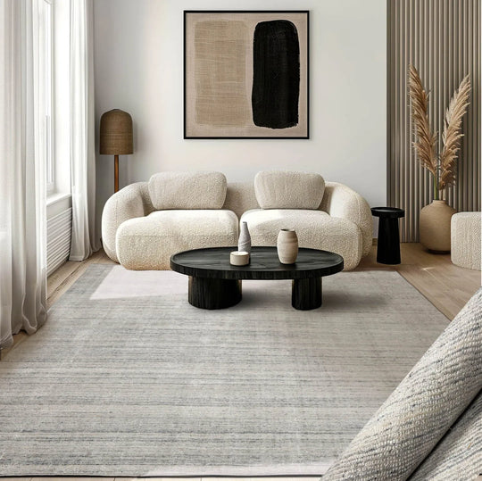 LoomBloom Multi Sizes Off White Hand Tufted Contemporary  Textured New Zealand Wool Oriental Area Rug