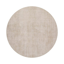 Round Taupe Color Hand Tufted Textured New Zealand Wool Contemporary Oriental Rug