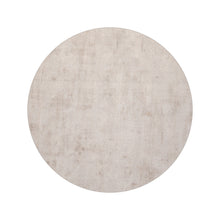 Round Taupe Color Hand Tufted Textured 100% Viscose Contemporary Oriental Rug