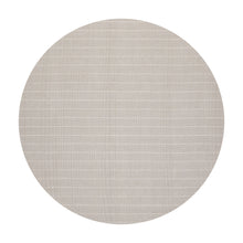 Round Gray Ivory Color Hand Woven Herringbone New Zealand Wool Contemporary Oriental Rug